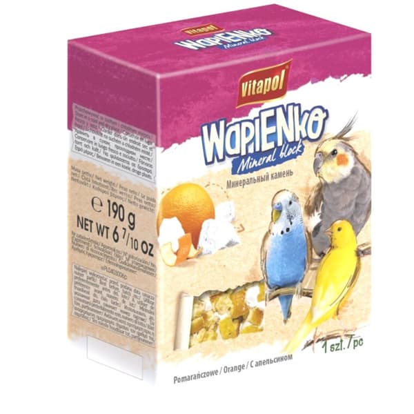 Vitapol Wapienko - XL kalkstenskub ORANGE - kub för papegojor 190g