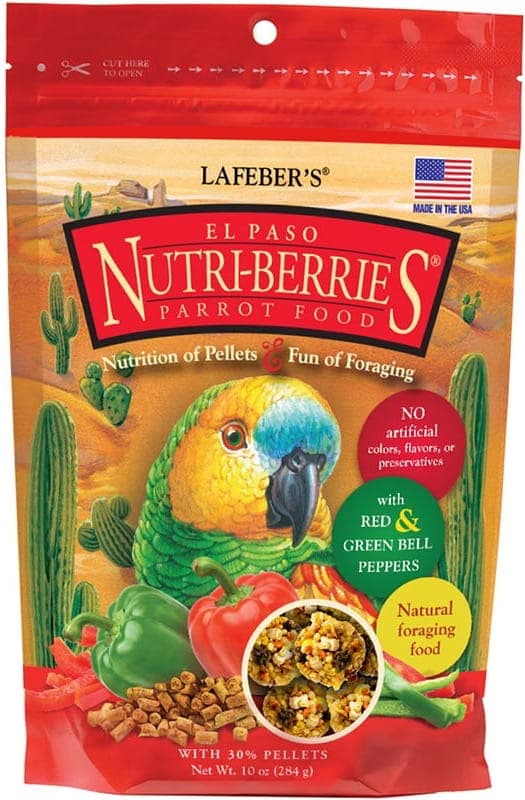 Lafeber NutriBerries El Paso - Kryddig mat med grönsaker i form av bollar för stora och medelstora papegojor 284g