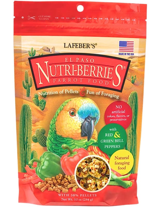 Lafeber NutriBerries El Paso - Kryddig mat med grönsaker i form av bollar för stora och medelstora papegojor 284g