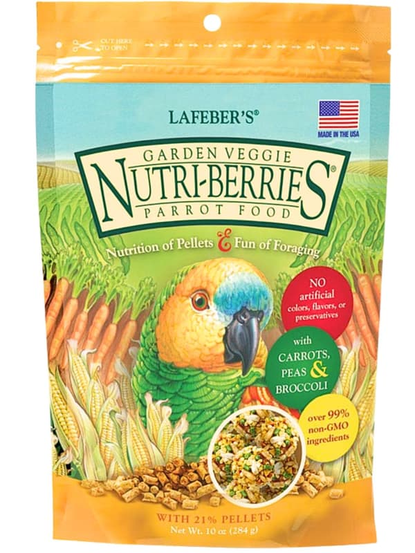 Lafeber NutriBerries Garden Veggie - Kasvisruoka pallomaisessa muodossa keskikokoisille ja suurille papukaijoille 284 g