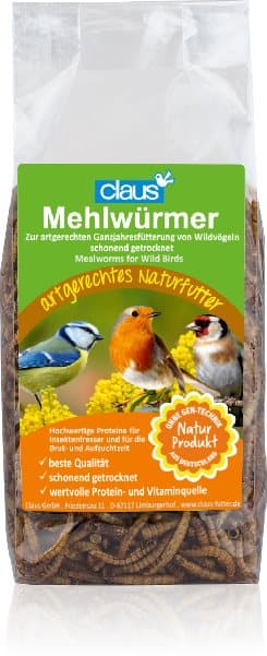 Claus Mehlwürmer - torkade mjölmaskar för alla fåglar 75g