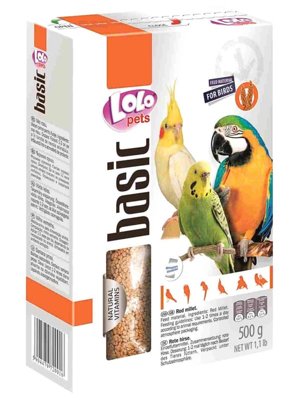 LoLo Pets BASIC Hirs RÖD 500g röd hirsgryn