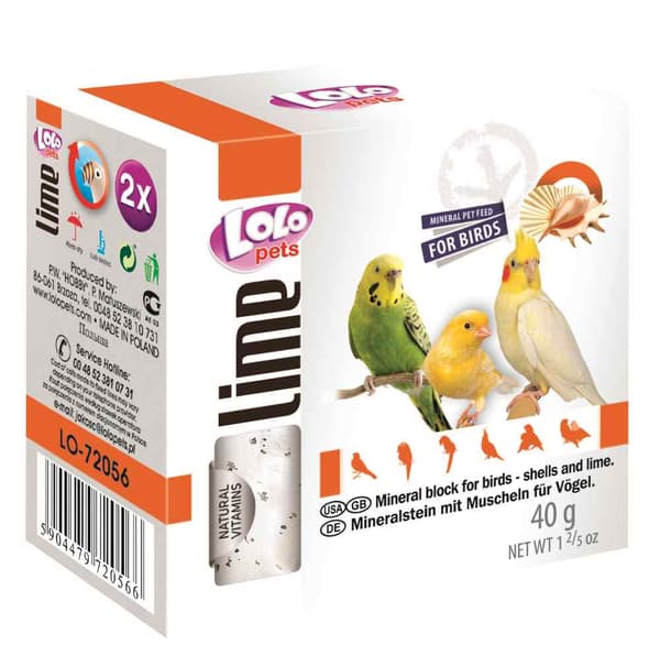 LOLO PETS LOLO LINE - Kalkstenskub med OSTRONSNÄCKOR kalksten - för papegojor 40g LOLO PETS LOLO LINE - Kalkstenskub med OSTRONSNÄCKOR kalksten - för papegojor 40g
