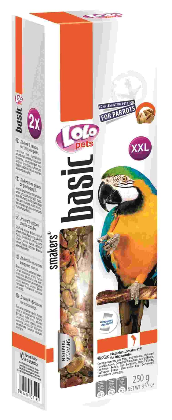 LoLo Pets BASIC - PISTAASIPÄHKINÄSAVUSTAJAT ISOILLE PAPAKUJOILLE 250 g