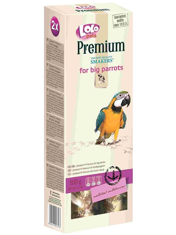 LoLo Pets PREMIUM - FRUKTSMAK MED KANELBARK FÖR STORA PAPEGÖTOR 0,5 kg