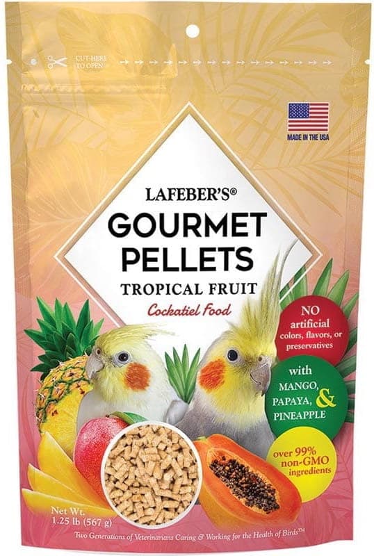 Lafeber Gourmet Pellets - Tropisk frukt - Nymfparakit - Balanserat foder: fruktgranulat för nymfparakiter 567 g