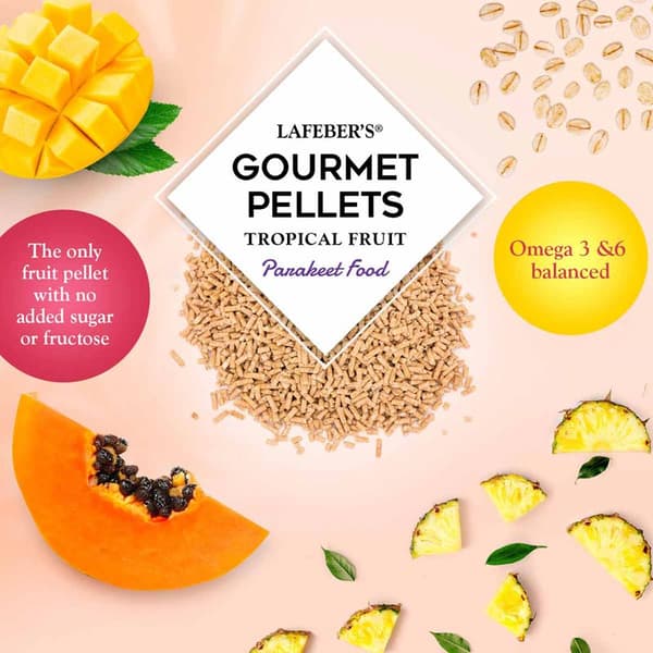 Lafeber Gourmet Pellets - Tropisk Frukt - Undulater - Balanserat foder: granulat med frukt för undulater 567g