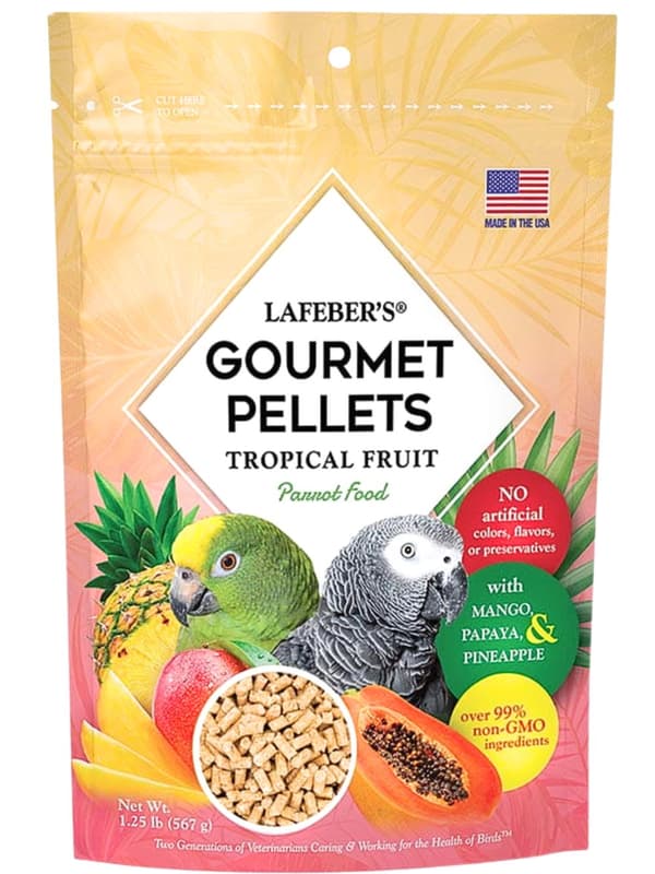 Lafeber Gourmet Pellets - Tropisk frukt - Papegojor - Balanserat foder: granulat med frukt för stora papegojor 567 g
