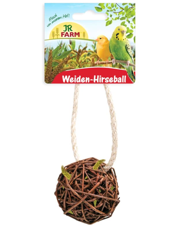JR FARM Hirssillä täytetty pajupallo - herkullinen välipala kaikille papukaijoille 25 g