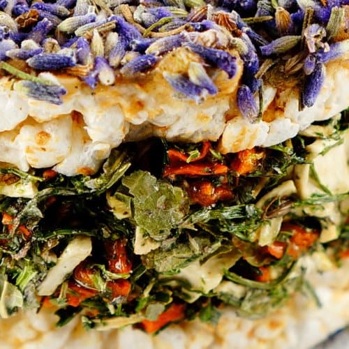 Rismacka med lavendel och grönsaker - för alla papegojor
