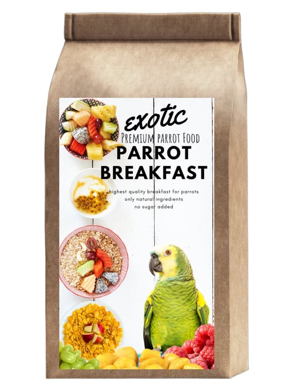 HET EXOTISK Papegojfrukost | Papegojfrukost eller middagsrätt | Varmt foder för papegojor 150g