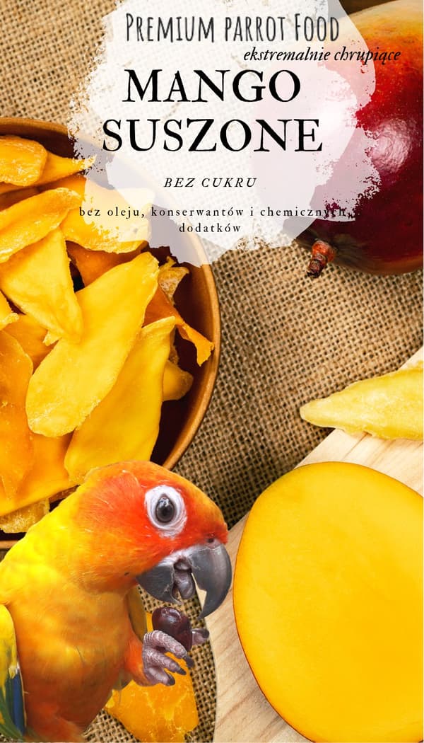 Premium-luokan papukaijanruoka | Luonnollisesti kuivattu mango | Terveellinen välipala kaikille papukaijoille 100 g