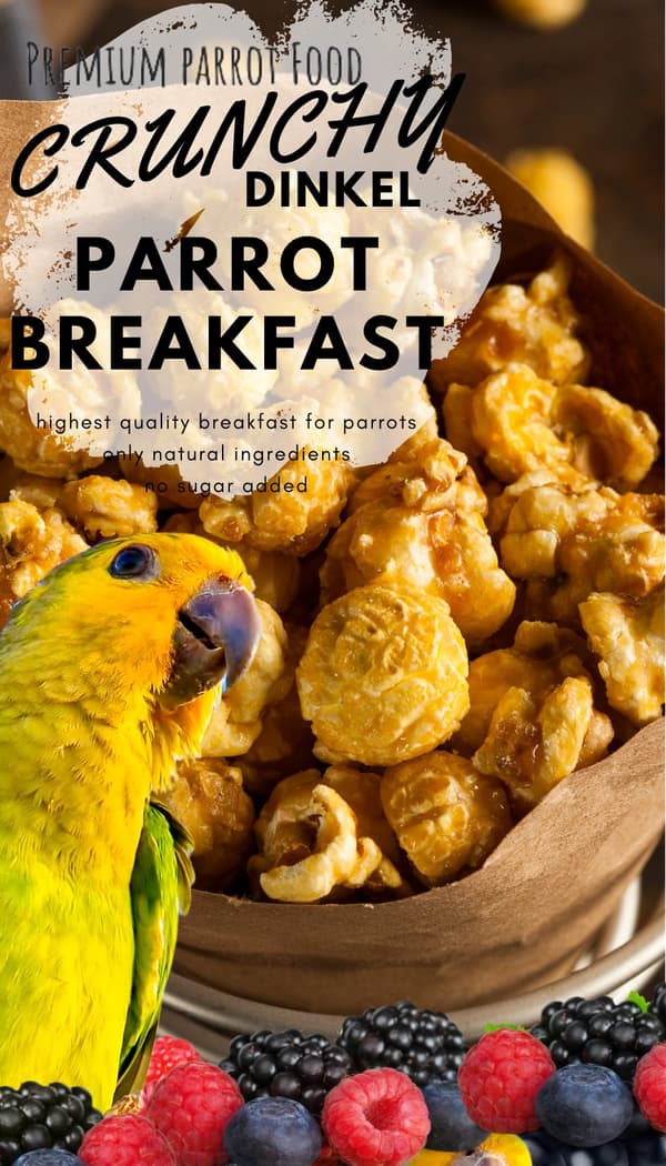 Crunchy Dinkel Parrot Breakfast - Papukaijan aamiainen tai lounasruoka, kuuma tai kylmä, kaikille papukaijoille, 100g