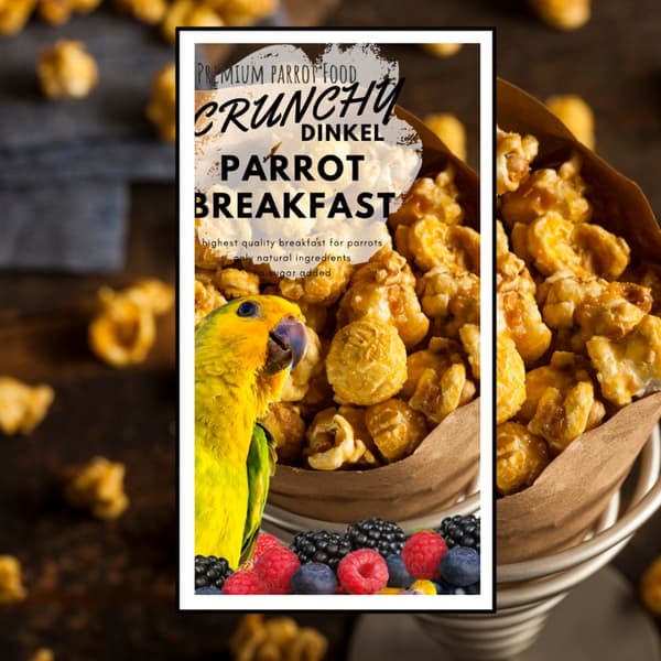 Crunchy Dinkel Parrot Breakfast - Papukaijan aamiainen tai lounasruoka, kuuma tai kylmä, kaikille papukaijoille, 100g