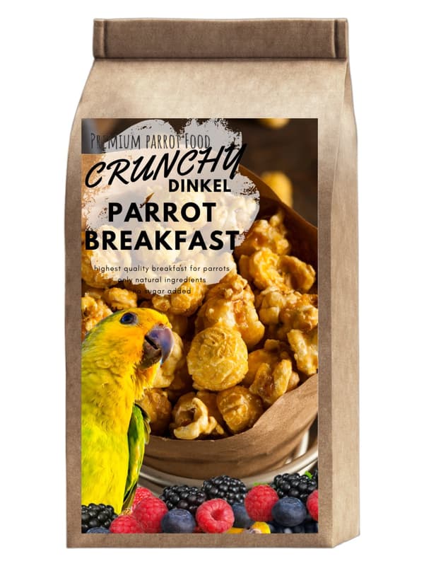 Crunchy Dinkel Parrot Breakfast - Papukaijan aamiainen tai lounasruoka, kuuma tai kylmä, kaikille papukaijoille, 100g