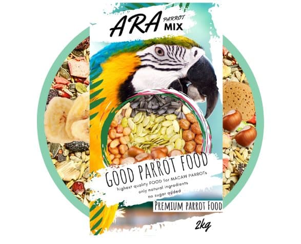 Premium papegojfoder - Ara papegojblandning - foder för aror och kakaduor 1 kg
