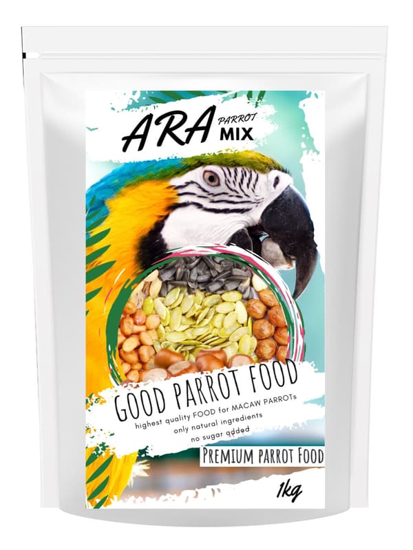 Premium papegojfoder - Ara papegojblandning - foder för aror och kakaduor 1 kg
