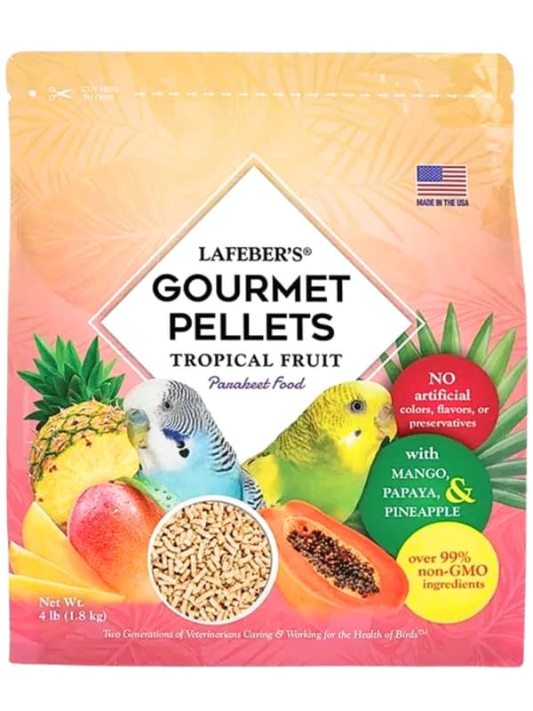 Lafeber Gourmet Pellets - Tropisk Frukt - Undulater - Balanserat foder: fruktgranulat för undulater 1,81 kg