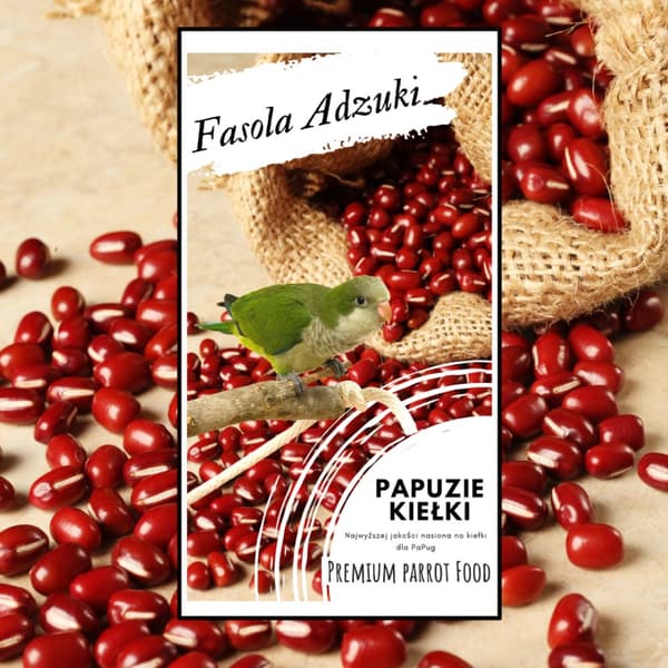 Premium papegojfoder | Adzukibönor | Groddande frön | för papegojor 50 g