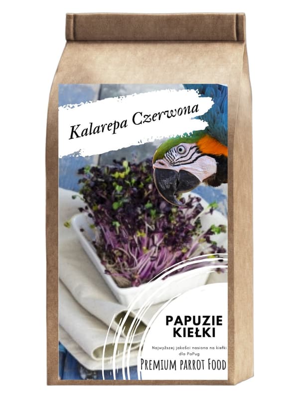 Premium papukaijanruoka | Punainen kyssäkaali | Siemenet ituja varten | papukaijoille 50 g