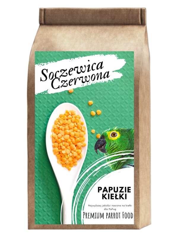 Premium papukaijanruoka | Punaiset linssit | Siemenet itujen kasvattamiseen | papukaijoille 50 g