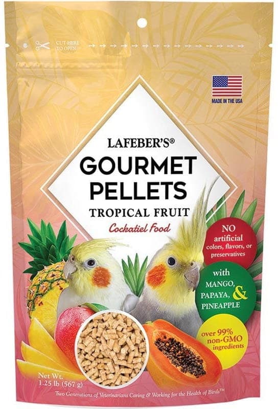 Lafeber Gourmet Pellets - Tropisk Frugt - Nymfeparakit - Balanceret foder: frugtgranulat til nymfeparakiter 56g PRØVE