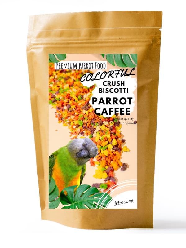 PAPEGOJEKAFFE - Crush Biscotti - krossade kex för alla papegojor 100g