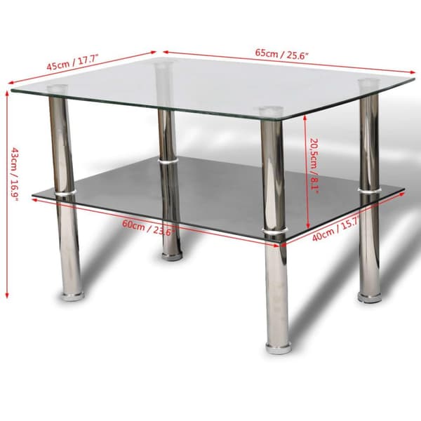 vidaXL sofabord 2 niveauer glas