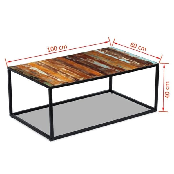 vidaXL sofabord 100x60x40 cm massivt genbrugstræ