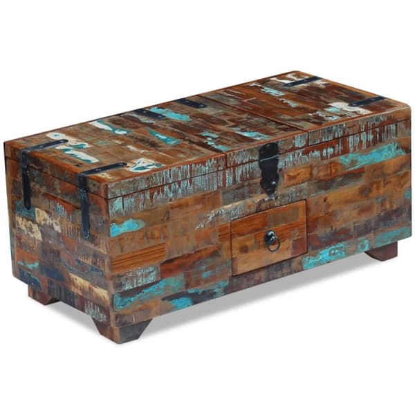 vidaXL sofabord 80x40x35 cm massivt genbrugstræ