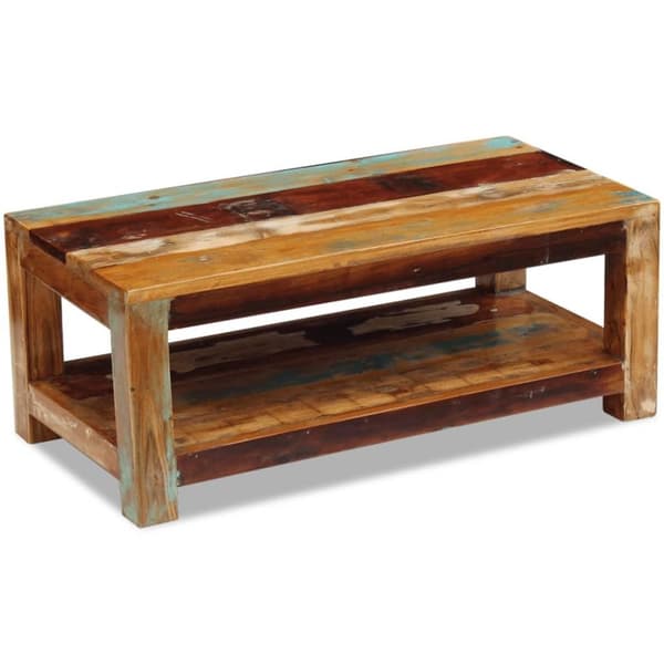 vidaXL sofabord 90x45x35 cm massivt genbrugstræ