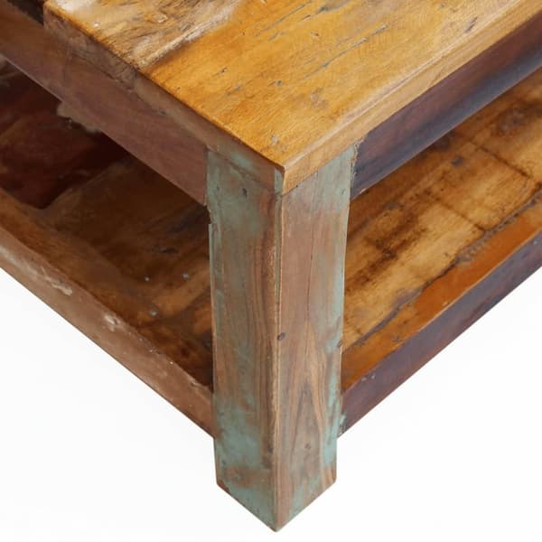 vidaXL sofabord 90x45x35 cm massivt genbrugstræ