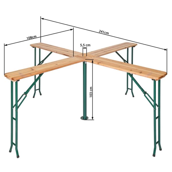 Ståbord Quattro 241 x 241 x 103 cm - brun