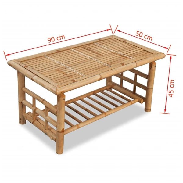 vidaXL sofabord bambus 90x50x45 cm