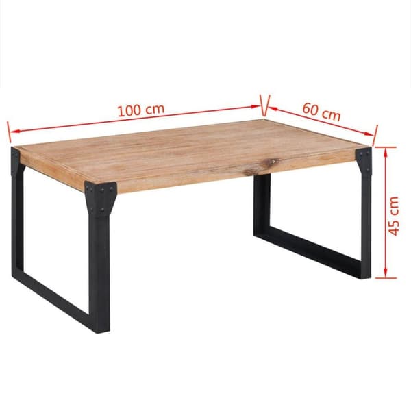vidaXL Soffbord massivt akaciaträ 100x60x45 cm