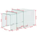 Miniatyrbillede 7 af 7: vidaXL indskudsbordsæt i 3 dele i hærdet klart glas