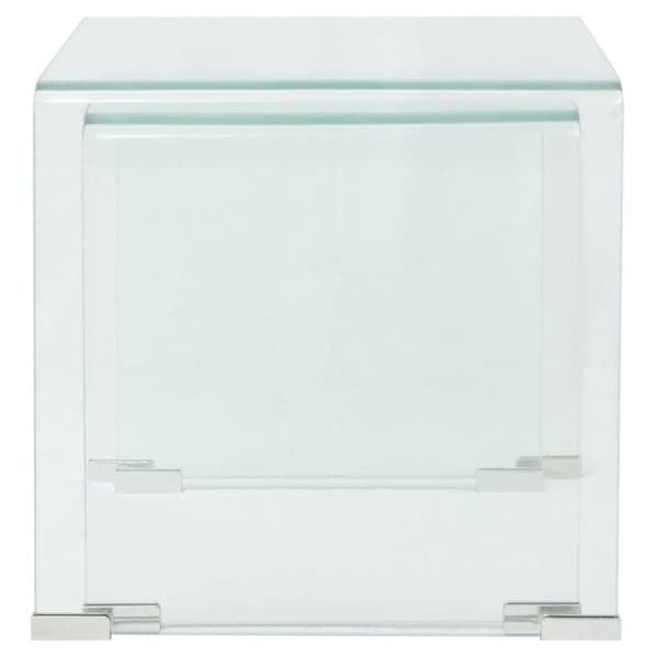 vidaXL Todelt settbord i temperert glass klar
