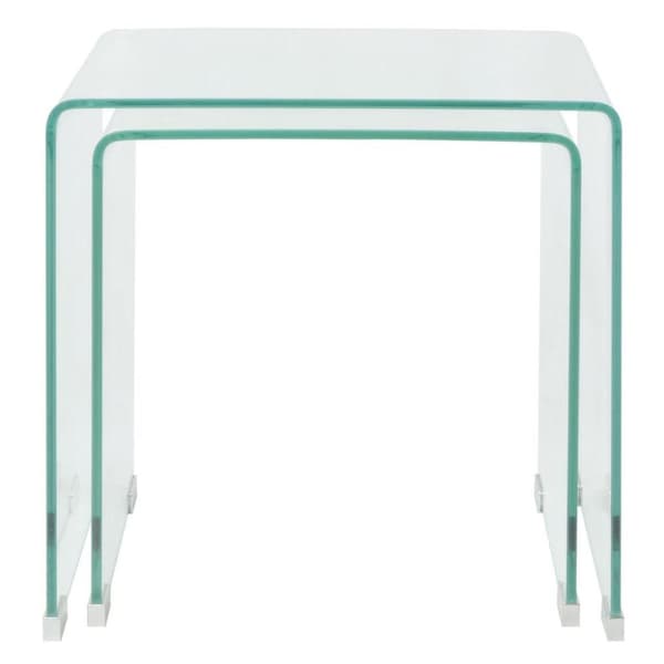 vidaXL Todelt settbord i temperert glass klar