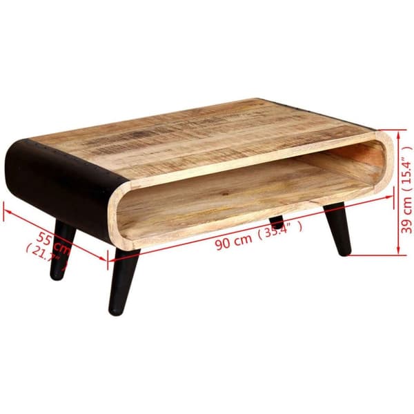 vidaXL Soffbord grovt mangoträ 90x55x39 cm