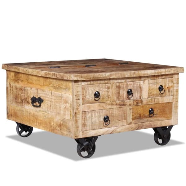 vidaXL Sofabord grovt mangotre 70x70x40 cm change2