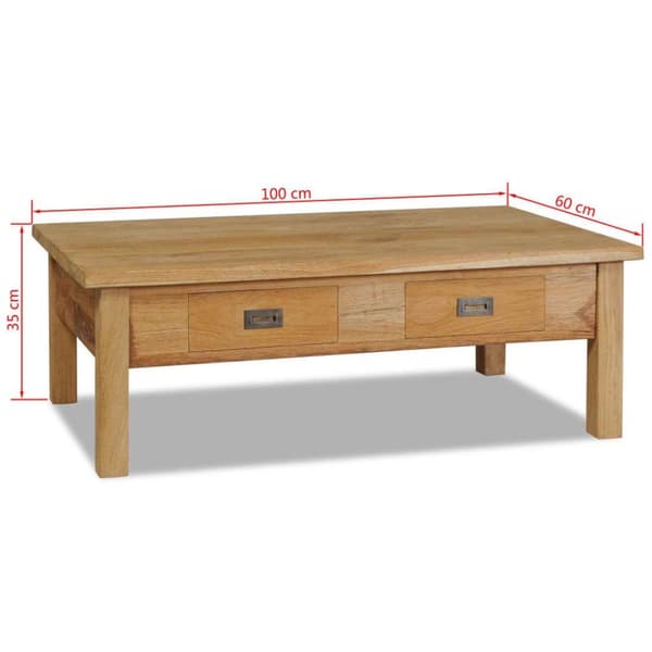 vidaXL sofabord 100x60x35 cm massivt teaktræ