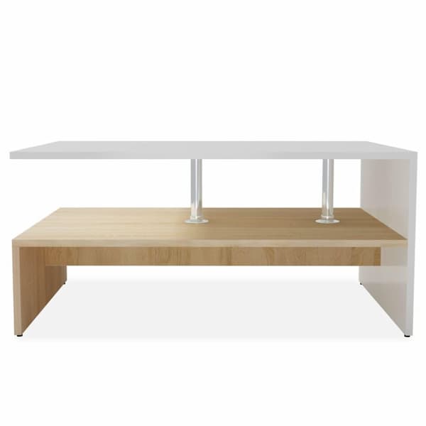 vidaXL sofabord 90x59x42 cm konstrueret træ egetræsfarvet og hvid