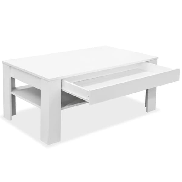vidaXL Sohvapöytä valkoinen 110x65x48 cm tekninen puu