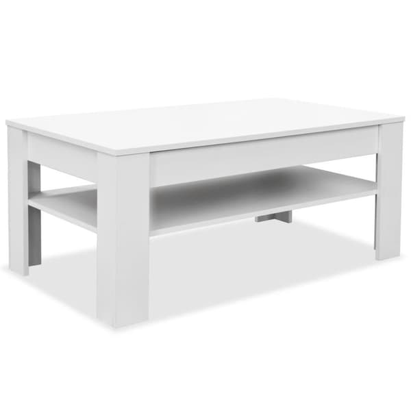 vidaXL Sohvapöytä valkoinen 110x65x48 cm tekninen puu