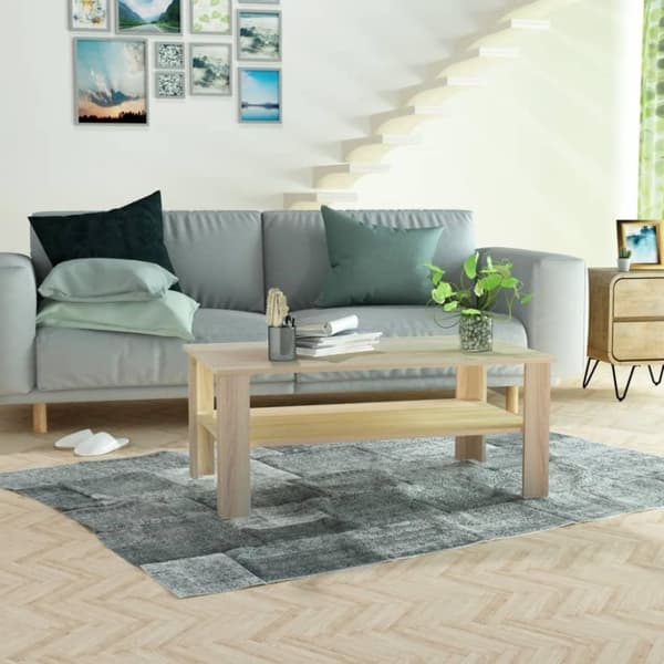 vidaXL Soffbord spånskiva 100x59x42 cm ek