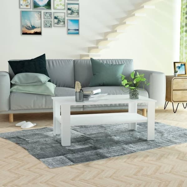 vidaXL sofabord 100x59x42 cm konstrueret træ hvid
