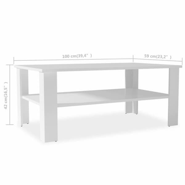 vidaXL sofabord 100x59x42 cm konstrueret træ hvid