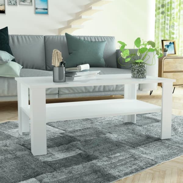 vidaXL sofabord 100x59x42 cm konstrueret træ hvid