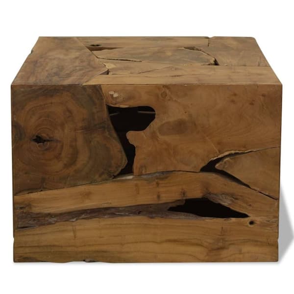 vidaXL sofabord 50 x 50 x 35 cm ægte teaktræ brun