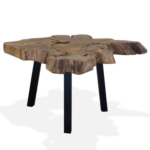 vidaXL sofabord ægte teaktræ 80 x 70 x 38 cm